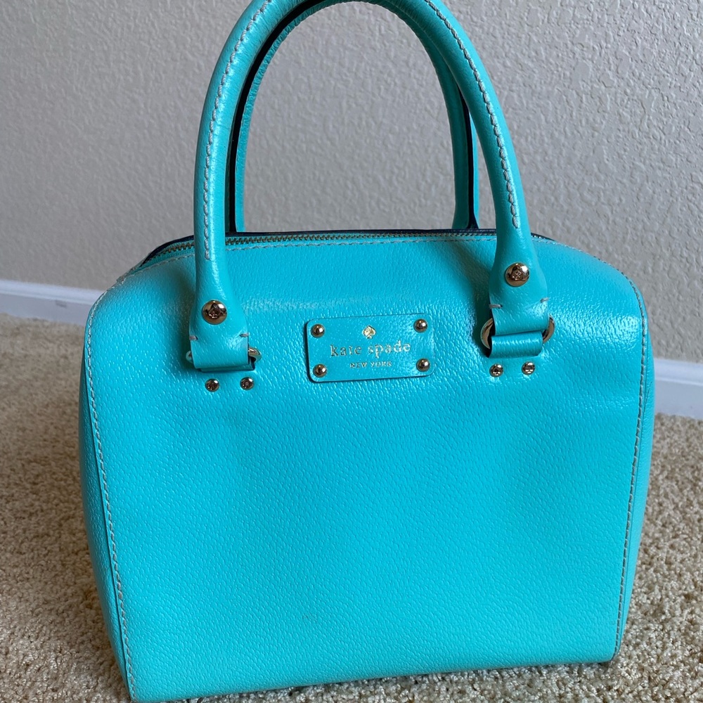 Kate Spade, Wellesley Alessa Giverny Handbag/Purse, Leather, Teal